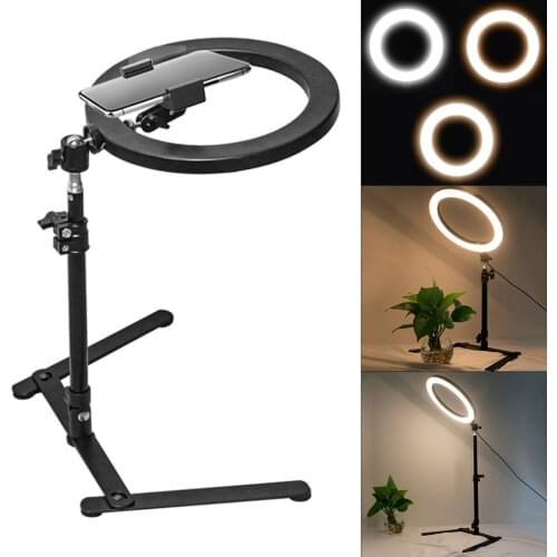 Fill Ring Light Lamp Live Video Dimmable 26CM Photography Lighting Phone 1/4 Tripod Stand Photo Led Selfie Beauty Makeup Light