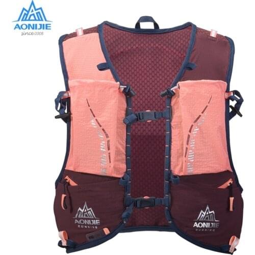 AONIJIE 10L Running Vest Outdoor Hydration Backpack Ultralight Sports Pack Waterproof Bags Free Water Flasks For Camping Hiking