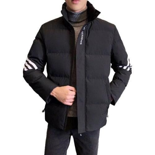 Man Winter Jackets Solid Color Warm Zipper Thick Coats Down Parkas Outerwear Loose Cotton Tops High Quality Brand Apparel 2020