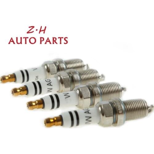 06H 905 611 4pcs Spark Plug Double Platinum Ignition Bosch Genuine For VW Golf R Passat CC Audi A4 A5 1.8 2.0 TFSI 06H 905 621