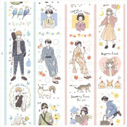 1 Loop Lab Pet Masking Tape Lovers' Love Characters