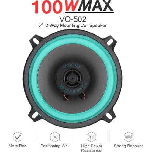 1pcs 5 Inch 100W Durable Car HiFi Coaxial Speaker Vehicle Door Auto Audio Music Stereo Full Range Frequency Speakers