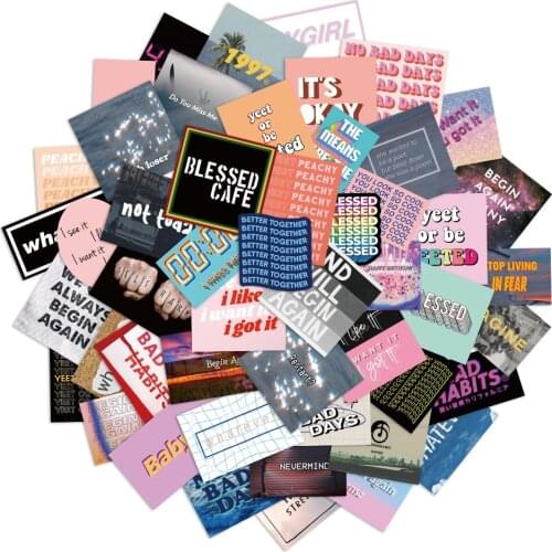 10/30/50PCS Kawaii Stationery Stickers Cute Girl Diary Planner Decorative Mobile Stickers Scrapbooking Creative Word Decals