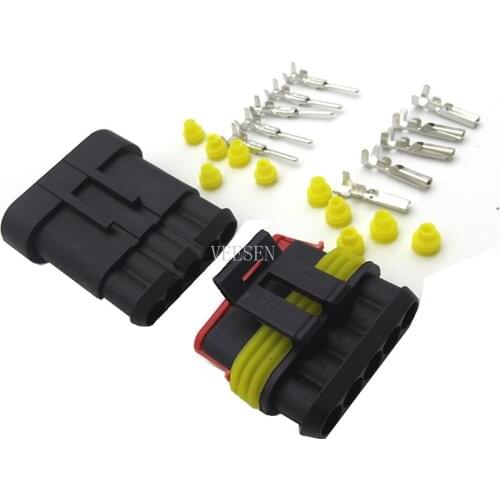 10set 6Pin AMP Waterproof Electrical 282090-1 Automotive Connector Plug SuperSeal PA66 Black For Auto Car Light DJ7051-1.5-21/11