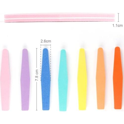 10 Pcs Professional Nail Files Nail Buffer 100/180 Grit Buffing Slim Crescent Nail Makeup Tools Spong Nail File Women Salon