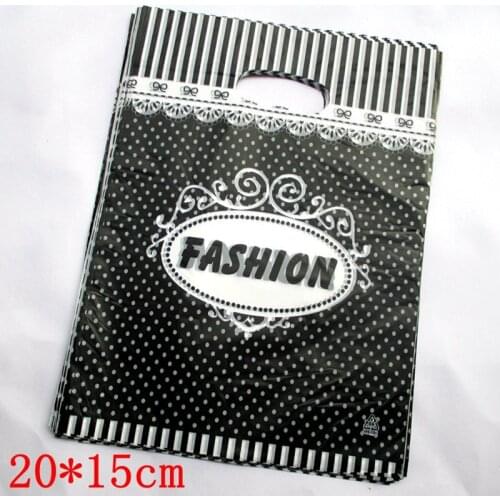 100pcs/lot wholesale Multicolored"Fashion" Plastic Boutique Practial Pouches Shopping Gift Package Bag 20*15cm15207