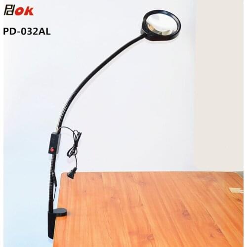 10X LED Magnifier Light Gooseneck Arm With Table Clamp Adjustable Industrial Clamp for Desk, Table, Craft or Work Bench, Black