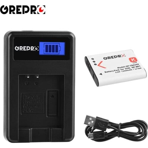 1250mAh NP-BK1 NPBK1 Battery + NP BK1 Battery Charger for Sony DSC W190 S750 S780 S950 S980 W370 W180 DSC-W190 S750 DSC-S780