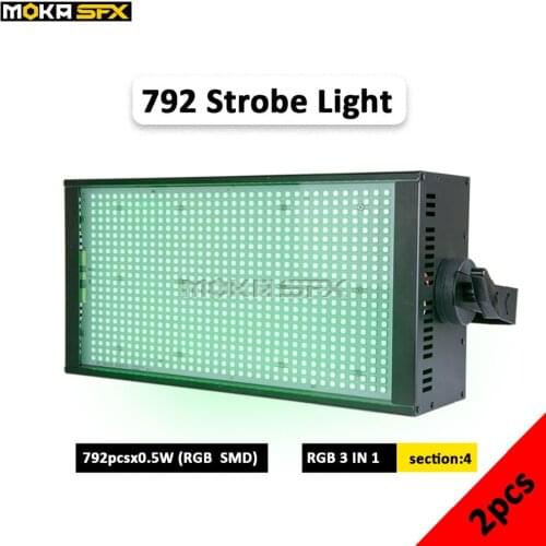 2pcs/lot High Brightness DMX Strobe Lights RGB 3 IN 1 Colorful 792*0.5w LED Strobe Light Colorful Strobe Effect Stage Light Show