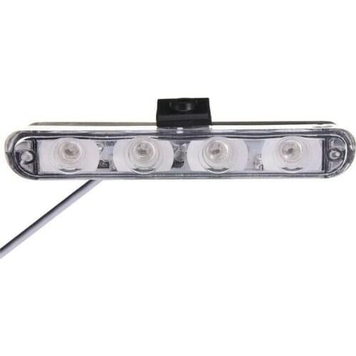 4*4LEDs Car Red Blue Police Strobe Flash Light 12V Running Light Exterior Warning Lamp with Remote Control for Bus SUV Camper