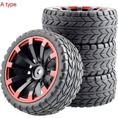 4PCS 1/10 HSP 94123 Soft Tire Strong Grip Tyre Tires for 1:10 RC Car Model Sakura D4D3