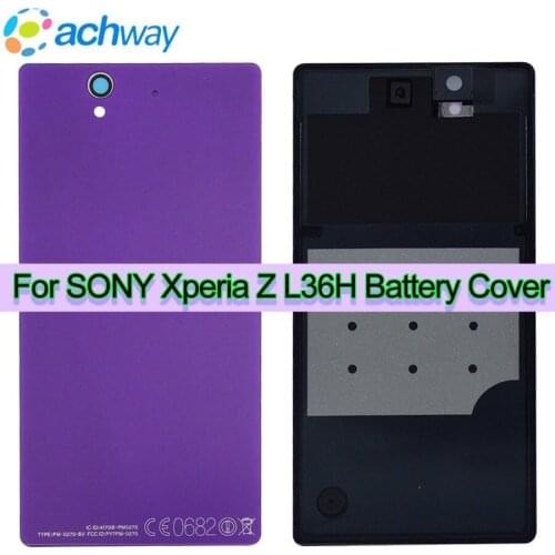 5.0"For SONY Xperia Z L36H Back Battery Cover Rear Door Housing Case Replacement C6603 C6602 For SONY Xperia L36h Battery Cover