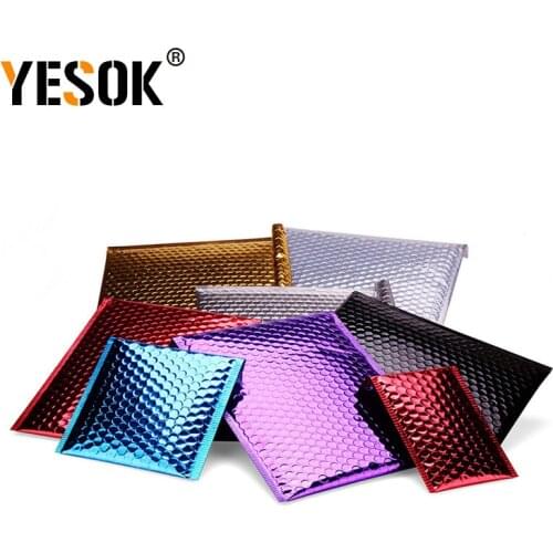 50pcs/Lot Bubble Envelope Self Seal Mailers Padded Shipping Envelopes With Bubble Mailing Bag Shipping Packages Rose Gold Silver