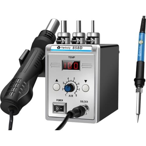858D Soldering Station LED Digital Solder Iron desoldering station BGA Rework Solder Station Hot Air Gun 8586