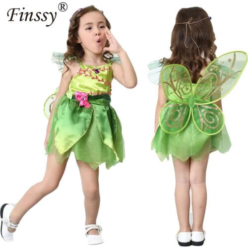 Butterfly Flower Fairy Cosplay Costume Girl Halloween Carnival Festival Party Performance Dress Including Wings Garlands