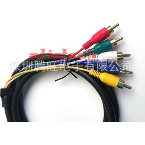 By dhl or ems 100pcs 1.5M Hdmi Male TO 5 RCA 5RCA AV Video Component Convert Cable Cord Adapter For DVD HDTV STB 1080P