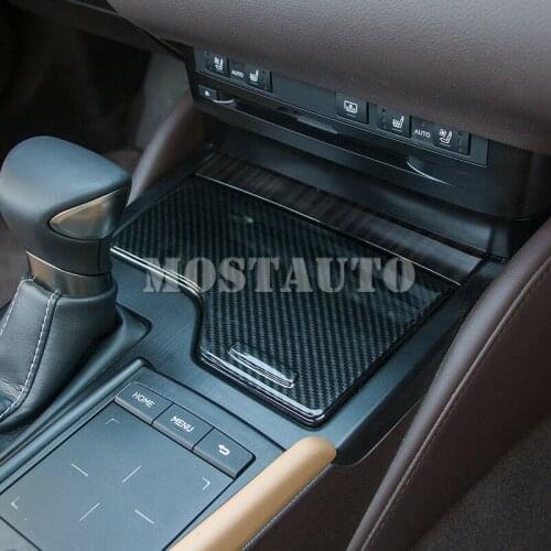 For Lexus ES 2019 ABS Carbon Fiber Interior Front Row Water Holder Cup Cover 1pcs Car Accessories Interior Car Decor Car Trim