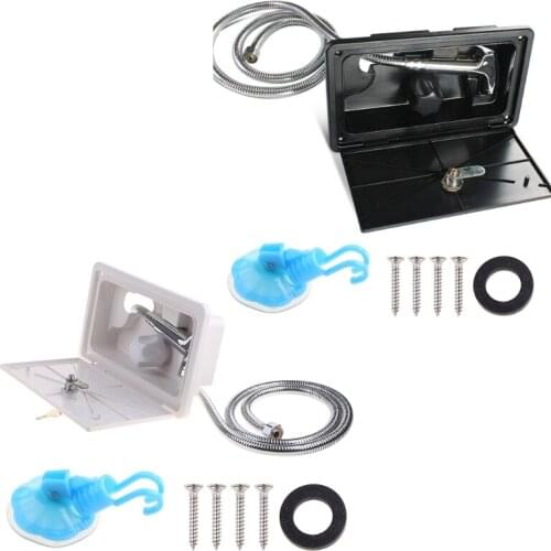 RV Shower Box with Lock-Include Shower Faucet Shower Hose Shower Wand for Boat A0NE