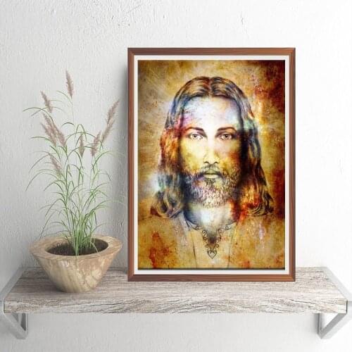 Christianity Jesus Portrait Canvas Painting Retro Posters and Prints Abstract Jesus Wall Art Picture for Living Room Home Decor