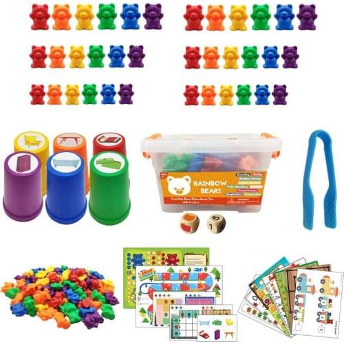 Perfect Counting Bears With Stacking Cups Set - Montessori Rainbow Matching Game, Educational Color Sorting Toys For Tod