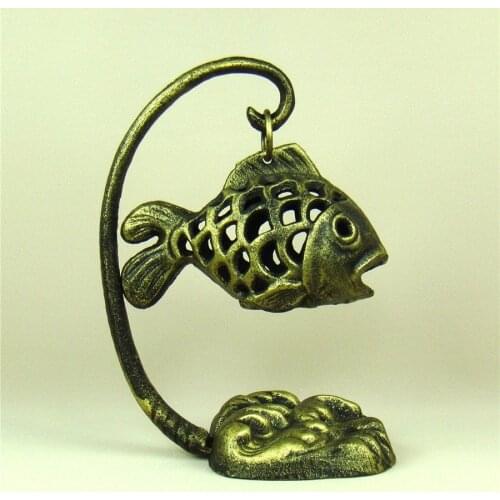 Creative Cast Iron Fish Candle Holder Hanging Metal Hollow Out Lamp Stand Lantern Decor Houseware Ornament Handicraft Supplies