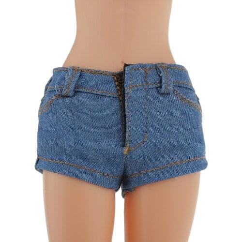 DollAccessories Dolls Shorts 1/6 Blue Denim Shorts Blue Jeans for 12 inch Kumik Female Figures Body Clothes Gift