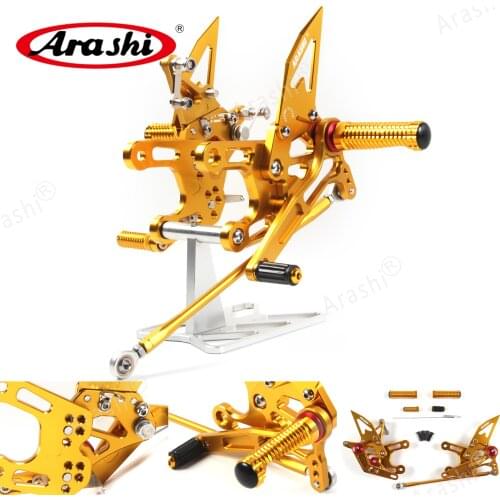 ARASHI CNC Motorcycle Footrest For KAWASAKI NINJA ZX-10R 2008 2009 2010 CNC Adjustable Footrest ZX10R ZX 10R Foot Pegs Footpegs