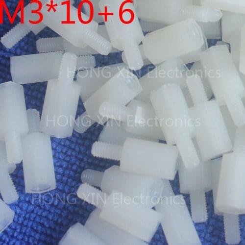 M3*10+6 white 100pcs 10mm Nylon Standoff Spacer Standard M3 Male-Female Standoff Kit Repair Set PC tool plastic screw