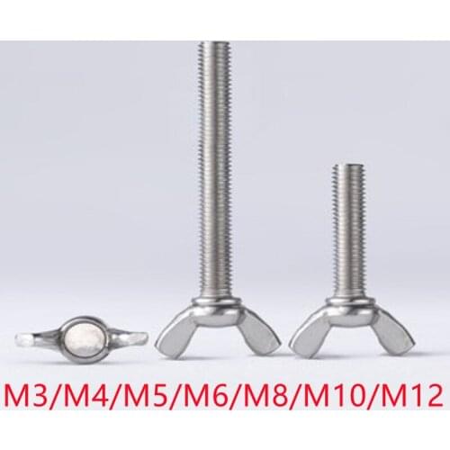 M3 M4 M5 M6 M8 M10 Hand Tighten Screws Butterfly Bolt Wing Thumb Screw Claw A2-70 Stainless Steel