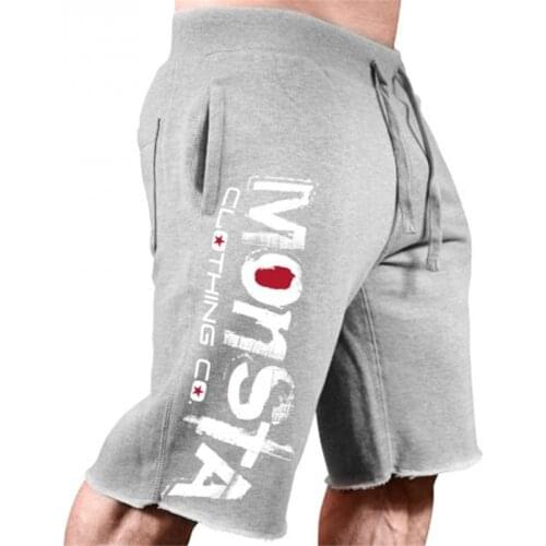 Mens Summer Loose Cotton Print Casual Shorts Fitness Workout Gym Clothing Jogging Sweatshorts Knee Length Plus Size Short Homme