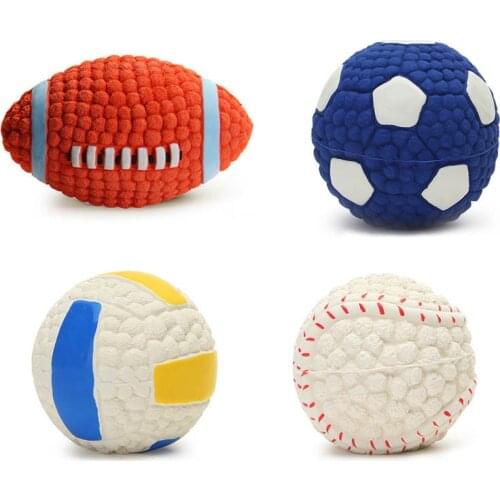 Soft Latex Pet Dog Toy Ball Squeak Toys Cleaning Tooth Chew Voice Toy Pet Supplies Non-toxic Training Balls Durable