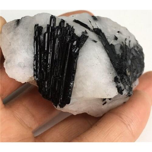Natural Black Tourmaline Crystal Gemstone raw Rock Mineral Specimen Healing Stone collection of scientific research and teaching