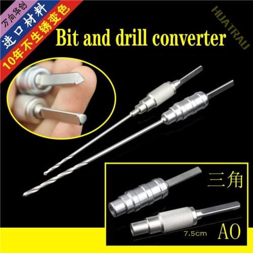 Orthopaedic instruments medical D-type semicircle quick loading triangular bit adapter Ao quick loading electric drill interface