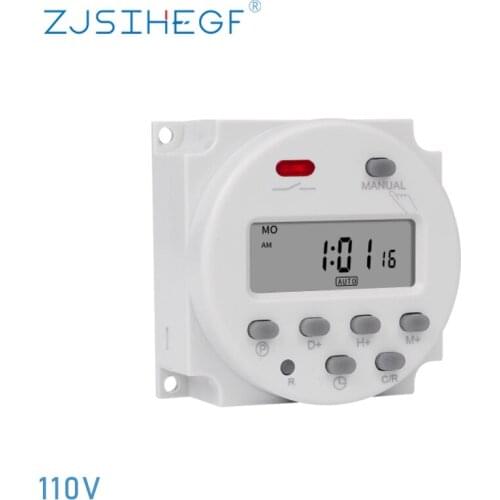 Power Supply 110V Digital 7 Days Programmable Timer Switch Electronic Lighting Daily Time Relay Programmer CN101A