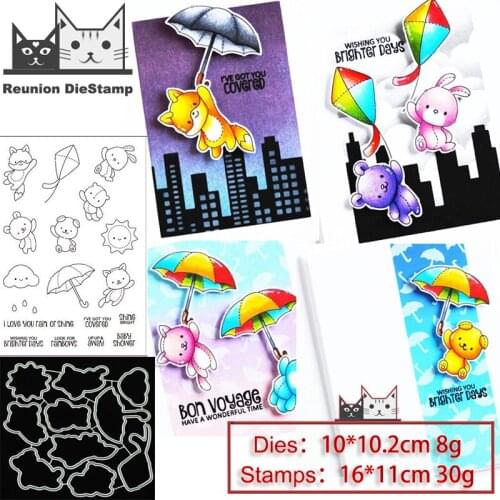 Reunion Umbrella Kite Metal Cutting Dies and Stamps Stencil for DIY Scrapbooking Photo Album Embossing Decorative DIY Paper Card