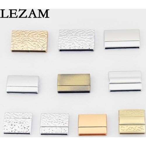 5sets Matte /Gold Polished Bronze Large Hole Flat Magnetic Clasp For Flat Leather Cord Strap Jewelry Findings Accessories
