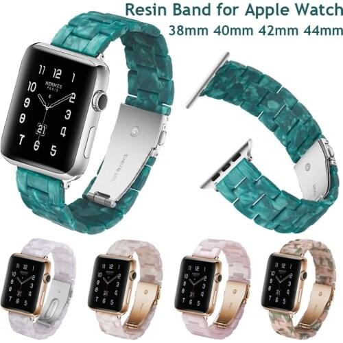 Resin Bracelet for Apple Watch Band 38 mm 42mm Bands Replacement iWatch Series 5 4 3 Straps Dressy Jewelry Strap Accessories