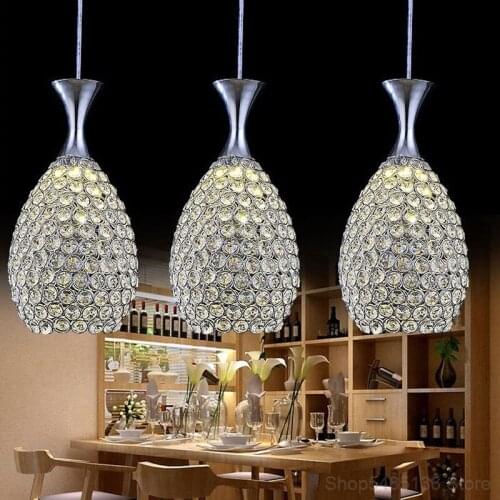 Modern Minimalist Crystal Vase Restaurant Pendant Lights Luxury Fashion Crystal Living Room Bar Aisle Corridor Decorative Lamp