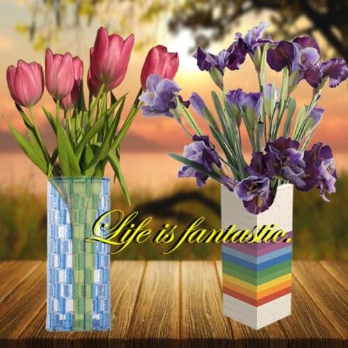 Vases Minimalist Style Indoors Daily House Decorations MOC Accessories Bricks Building Blocks Gift Creative Toy For Children DIY