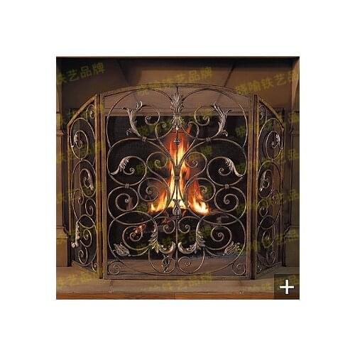 High-grade, wrought iron floor mantel Wai flameproof enclosure fire screen 1107