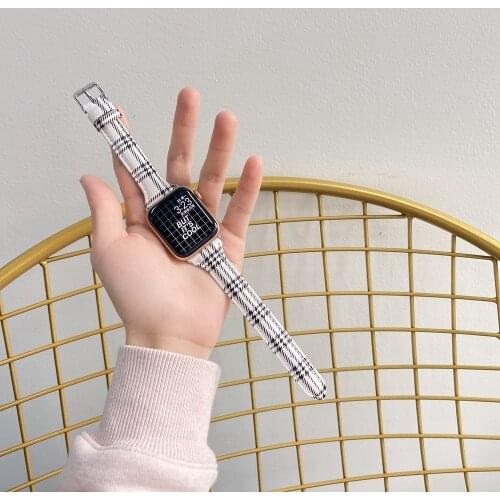 High quality Leather Loop for Apple Watch Band 40mm 44mm Strap for iwatch 38mm 42mm series 1 2 3 4 5 6 se