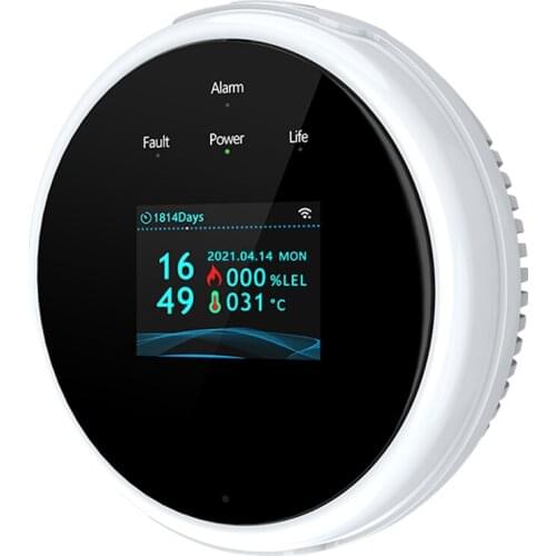 WiFi Natural Gas Detector & Propane Detector with App Control Remote Monitoring LCD Display Smart WiFi Alarm Sensor for Home
