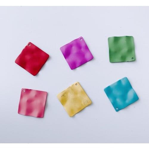 DIY jewelry accessories wholesale summer fresh iron spray paint small square small earrings material accessories wholesale