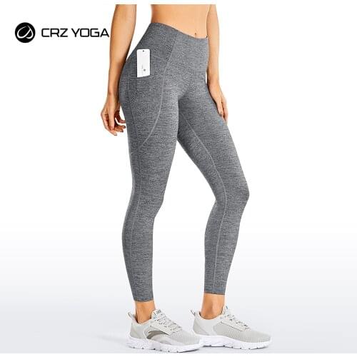 CRZ YOGA Womens High Waisted Yoga 7/8 Leggings Naked Feeling Workout Pants with Pockets -25 Inches