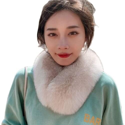 Blue fox fur female scarf animal fur, leather grass men’s scarf decoration, warm neckline, winter leather