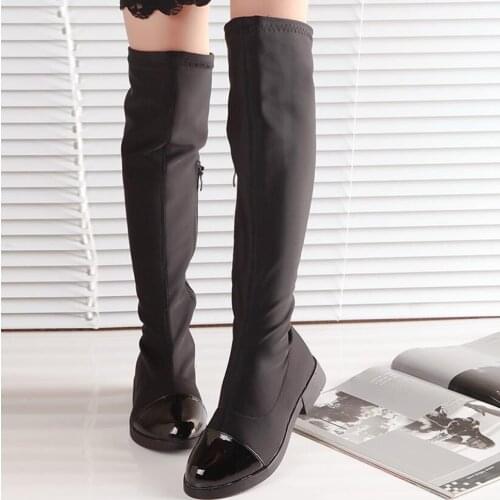 2020 winter children shoes plush waterproof fabric non-slip girl shoes rubber sole snow boots fashion rivet outdoor long boots