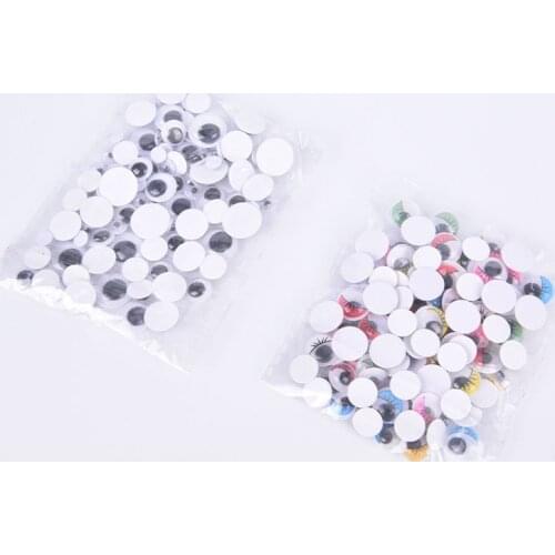 100pcs 5/8/10/12mm Self-adhesive Googly Wiggle Eyes For Crafts DIY Dolls Accessories Eyes