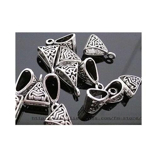 100Pcs Tibet Silver Bail style Connectors Charm Beads Alloy Beads