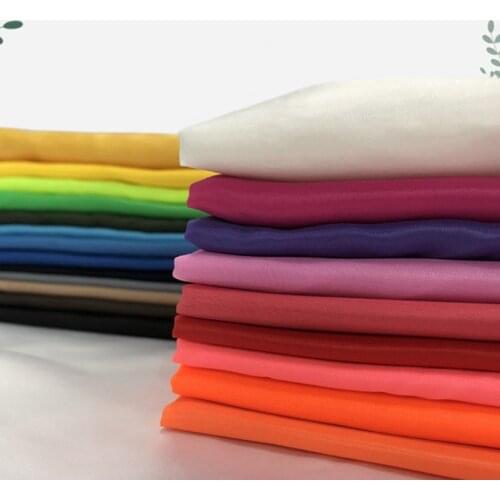 190T Thin Solid Color Polyester Taffeta Fabric for Clothing Lining Wedding Decoration DIY Doll Clothes Per Meters