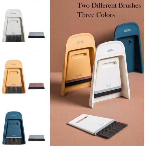 2020 New Mini Hand Push Sweepers Table Desk dustpan Brush Broom Set Soft Keyboard Cleaner Durable 2 Brushes